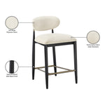 Riccio Performance Fabric Upholstered Stool in Beige