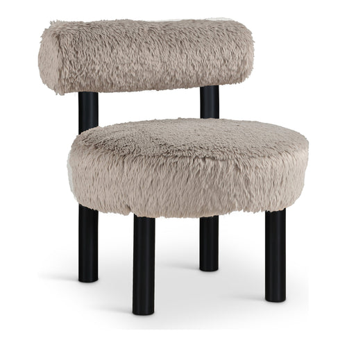 Ambre Vegan Shearling Fabric Upholstered Accent Chair (33065-) in Beige