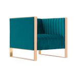 Trillium Velvet Lounge Chair in Teal