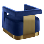 Armani Velvet Upholstered Accent Chair in Navy