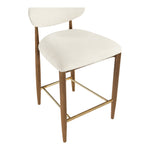 Riccio Performance Fabric Upholstered Stool in Beige