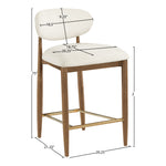 Riccio Performance Fabric Upholstered Stool in Beige