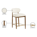 Riccio Performance Fabric Upholstered Stool in Beige