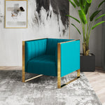 Trillium Velvet Lounge Chair in Teal