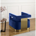 Armani Velvet Upholstered Accent Chair in Navy