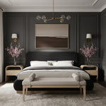 Rigby Boucle Fabric Upholstered King Bed in Black