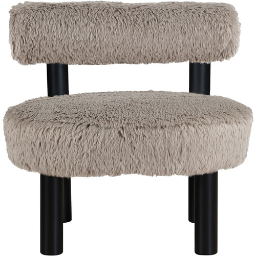 Ambre Vegan Shearling Fabric Upholstered Accent Chair (33065-) in Beige