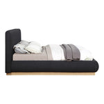Rigby Boucle Fabric Upholstered King Bed in Black