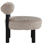 Ambre Vegan Shearling Fabric Upholstered Accent Chair (33065-) in Beige