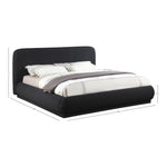 Rigby Boucle Fabric Upholstered King Bed in Black
