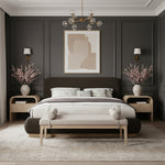 Rigby Boucle Fabric Upholstered King Bed in Brown