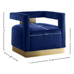 Armani Velvet Upholstered Accent Chair in Navy