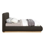 Rigby Boucle Fabric Upholstered King Bed in Brown