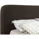 Rigby Boucle Fabric Upholstered King Bed in Brown