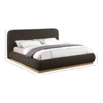Rigby Boucle Fabric Upholstered King Bed in Brown