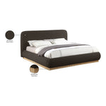 Rigby Boucle Fabric Upholstered King Bed in Brown