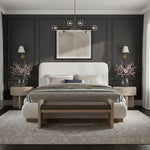 Rigby Boucle Fabric Upholstered King Bed in Cream