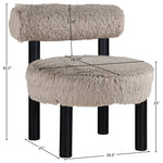 Ambre Vegan Shearling Fabric Upholstered Accent Chair (33065-) in Beige