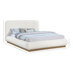 Rigby Boucle Fabric Upholstered King Bed in Cream