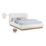 Rigby Boucle Fabric Upholstered King Bed in Cream