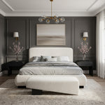 Rigby Boucle Fabric Upholstered King Bed in Cream
