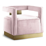 Armani Velvet Upholstered Accent Chair in Pink