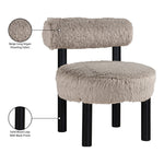 Ambre Vegan Shearling Fabric Upholstered Accent Chair (33065-) in Beige