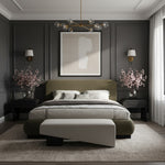 Rigby Boucle Fabric Upholstered King Bed in Olive
