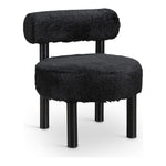 Ambre Vegan Shearling Fabric Upholstered Accent Chair (33065-) in Black