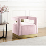 Armani Velvet Upholstered Accent Chair in Pink