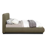 Rigby Boucle Fabric Upholstered King Bed in Olive