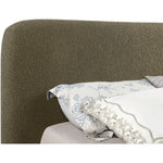 Rigby Boucle Fabric Upholstered King Bed in Olive