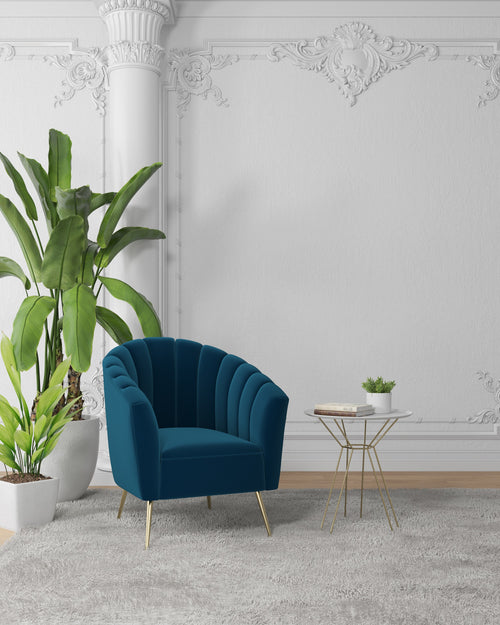 Rosemont Velvet Accent Armchair in Blue