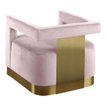 Armani Velvet Upholstered Accent Chair in Pink