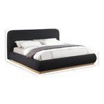 Rigby Boucle Fabric Upholstered Queen Bed in Black