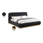 Rigby Boucle Fabric Upholstered Queen Bed in Black
