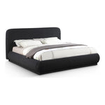 Rigby Boucle Fabric Upholstered Queen Bed in Black