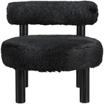 Ambre Vegan Shearling Fabric Upholstered Accent Chair (33065-) in Black