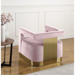 Armani Velvet Upholstered Accent Chair in Pink