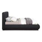 Rigby Boucle Fabric Upholstered Queen Bed in Black