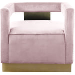 Armani Velvet Upholstered Accent Chair in Pink