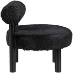 Ambre Vegan Shearling Fabric Upholstered Accent Chair (33065-) in Black