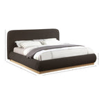 Rigby Boucle Fabric Upholstered Queen Bed in Brown