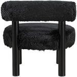 Ambre Vegan Shearling Fabric Upholstered Accent Chair (33065-) in Black