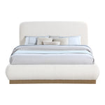 Rigby Boucle Fabric Upholstered Queen Bed in Cream