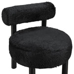 Ambre Vegan Shearling Fabric Upholstered Accent Chair (33065-) in Black