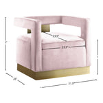 Armani Velvet Upholstered Accent Chair in Pink