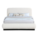 Rigby Boucle Fabric Upholstered Queen Bed in Cream