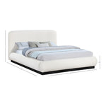 Rigby Boucle Fabric Upholstered Queen Bed in Cream