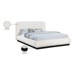 Rigby Boucle Fabric Upholstered Queen Bed in Cream